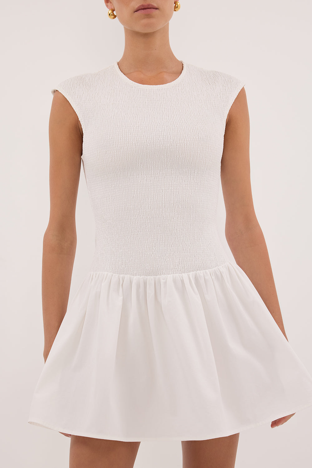 RUBI WHITE COTTON MINI DRESS