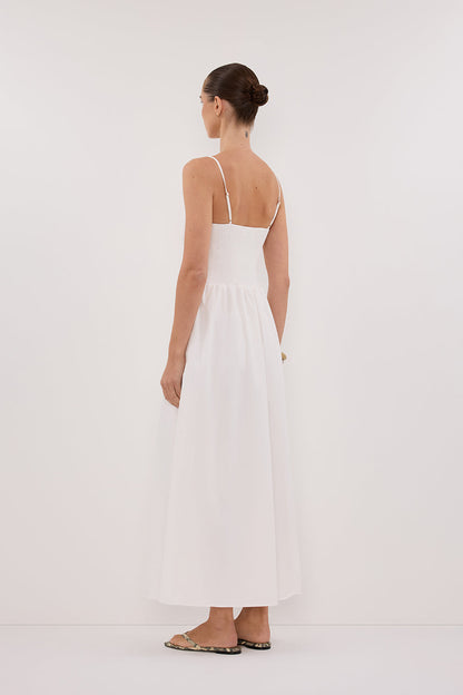 MILANO WHITE COTTON MIDI DRESS