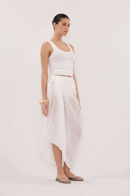 TROPEZ WHITE RAMIE SARONG