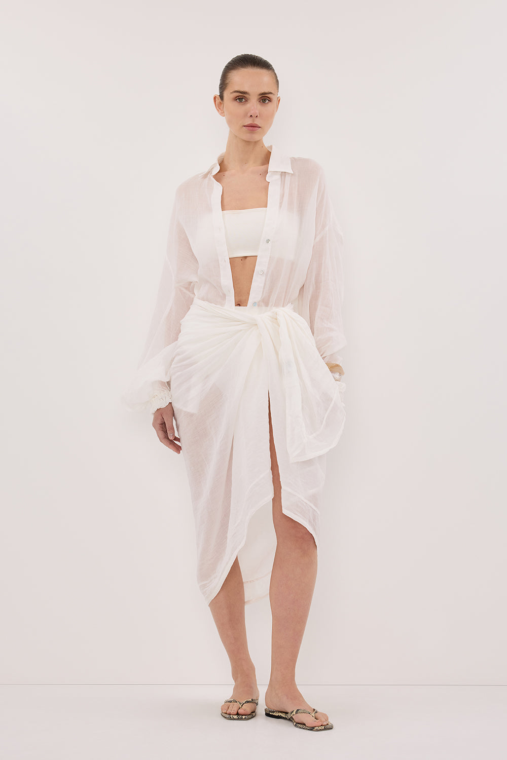 TROPEZ WHITE RAMIE SARONG