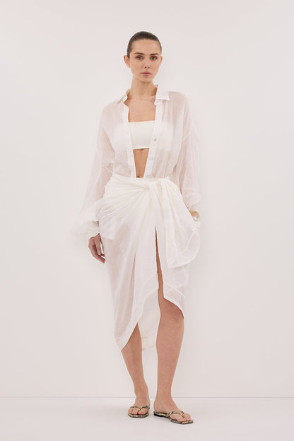 TROPEZ WHITE RAMIE SARONG