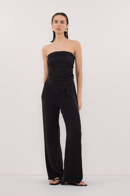 PERCY BLACK SILK SCARF TOP