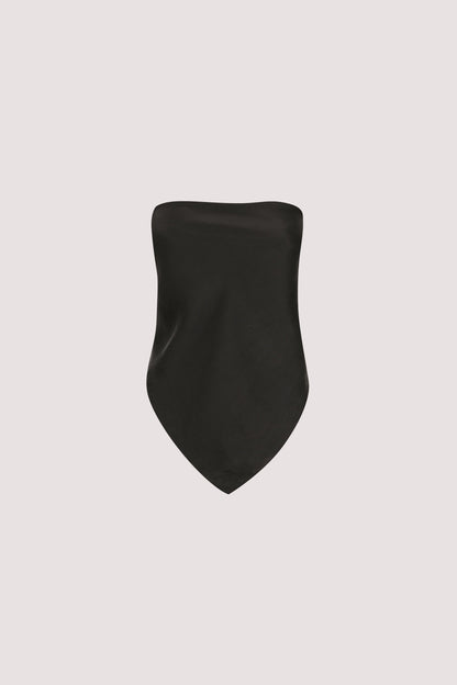 PERCY BLACK SILK SCARF TOP