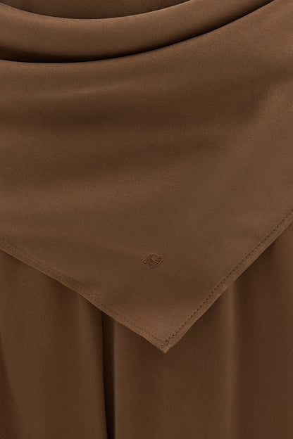 PERCY CHESTNUT SILK SCARF TOP