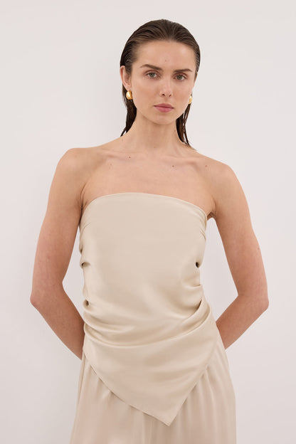 PERCY SANDSTONE SILK SCARF TOP