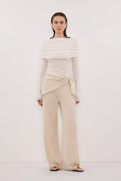 PERCY SANDSTONE SILK SCARF TOP