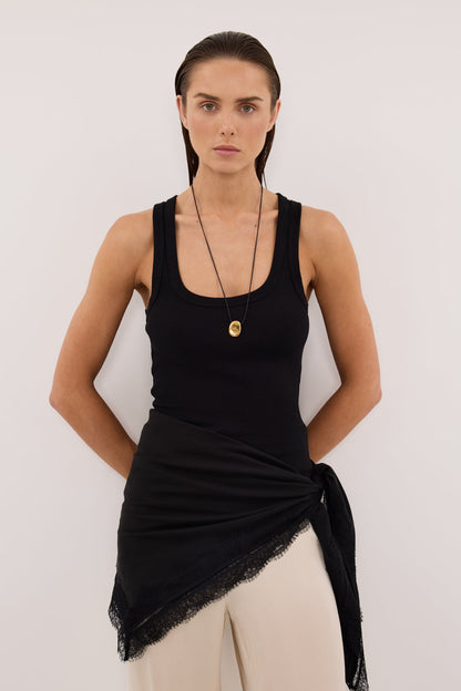 ANDREA BLACK CUPRO LACE SCARF