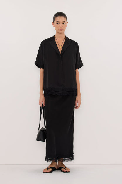 ANDREA BLACK CUPRO LACE SHIRT