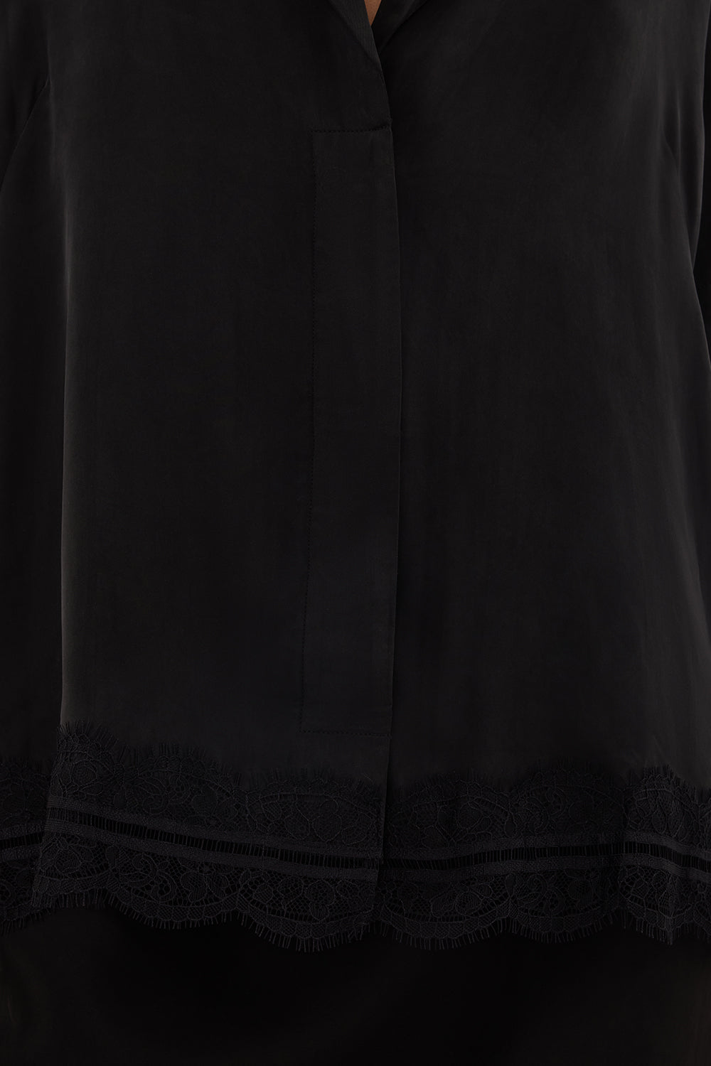 ANDREA BLACK CUPRO LACE SHIRT