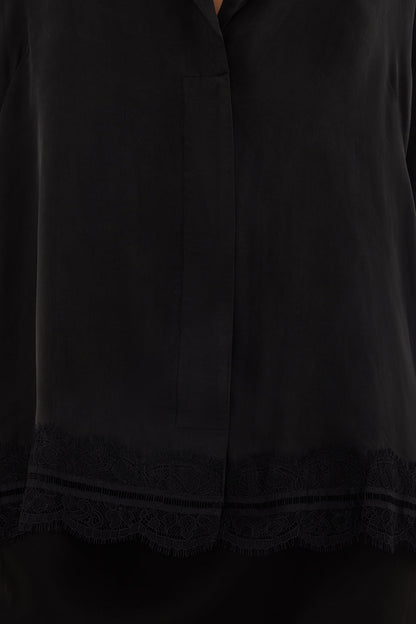 ANDREA BLACK CUPRO LACE SHIRT