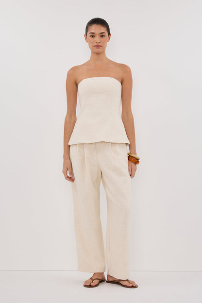 NIA NATURAL STRAPLESS TOP