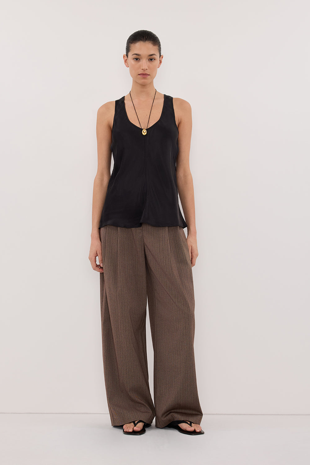 COLETTE BLACK SILK CAMI TOP