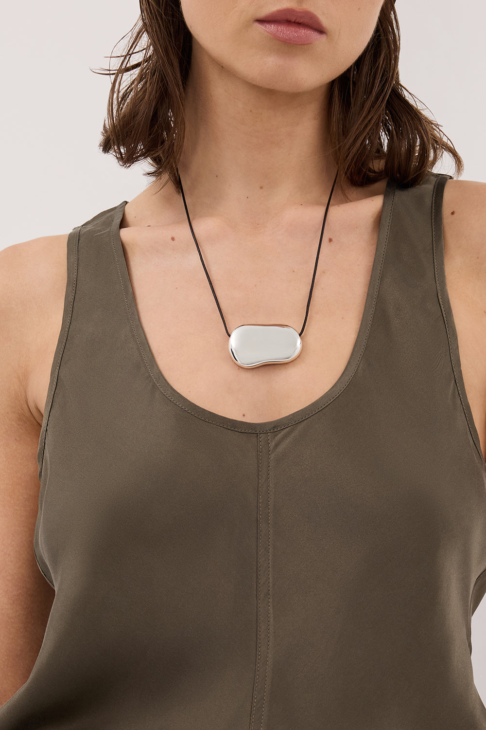 COLETTE OLIVE SILK CAMI TOP