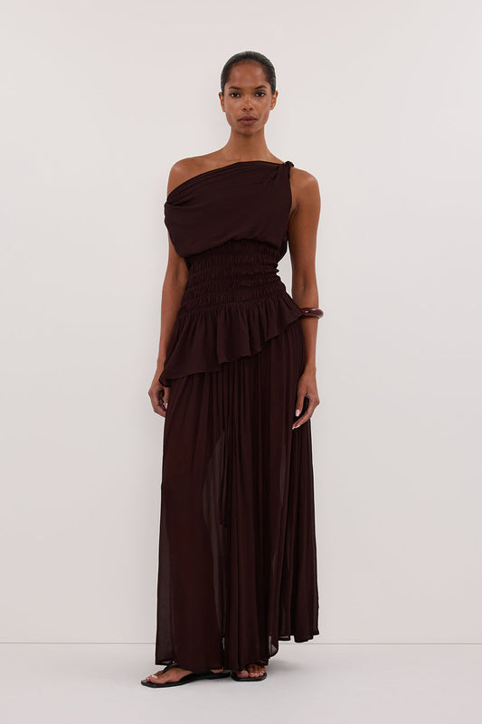 TIANA DARK CHOC ASYM TOP