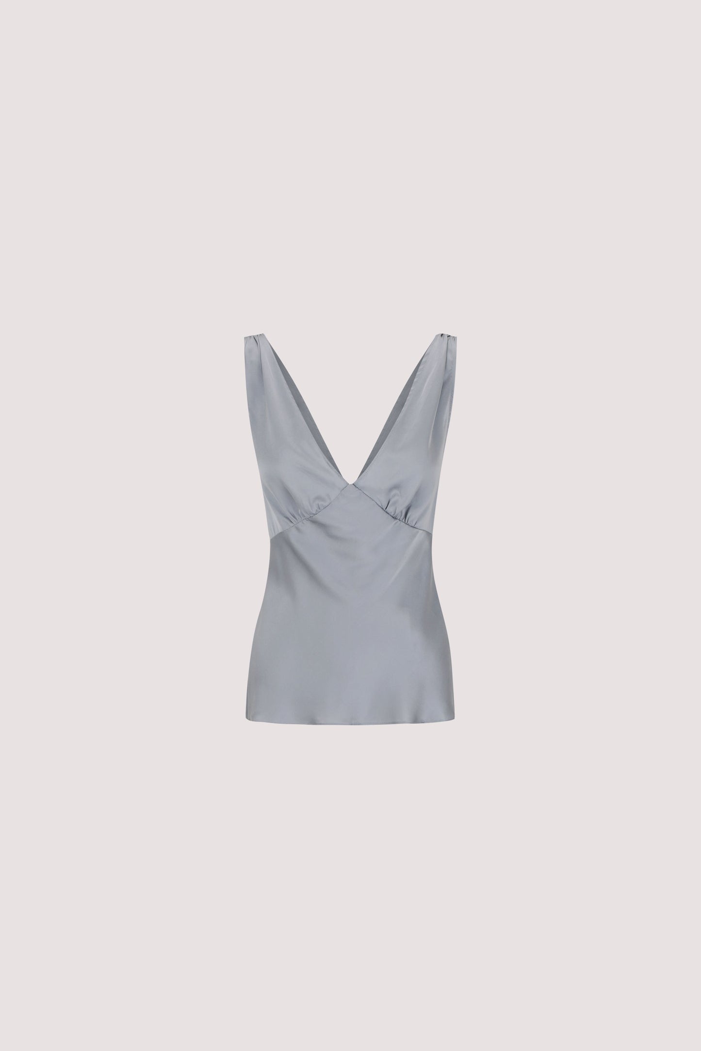 JORJA DUSTY BLUE SLEEVELESS SILK TOP