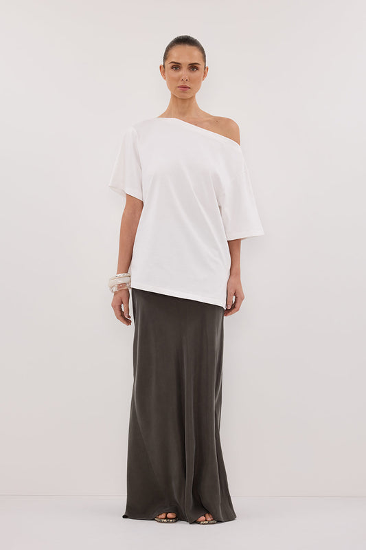ADDISON PETROL BIAS CUPRO MAXI SKIRT