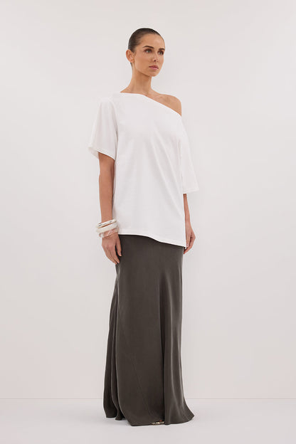 ADDISON PETROL BIAS CUPRO MAXI SKIRT
