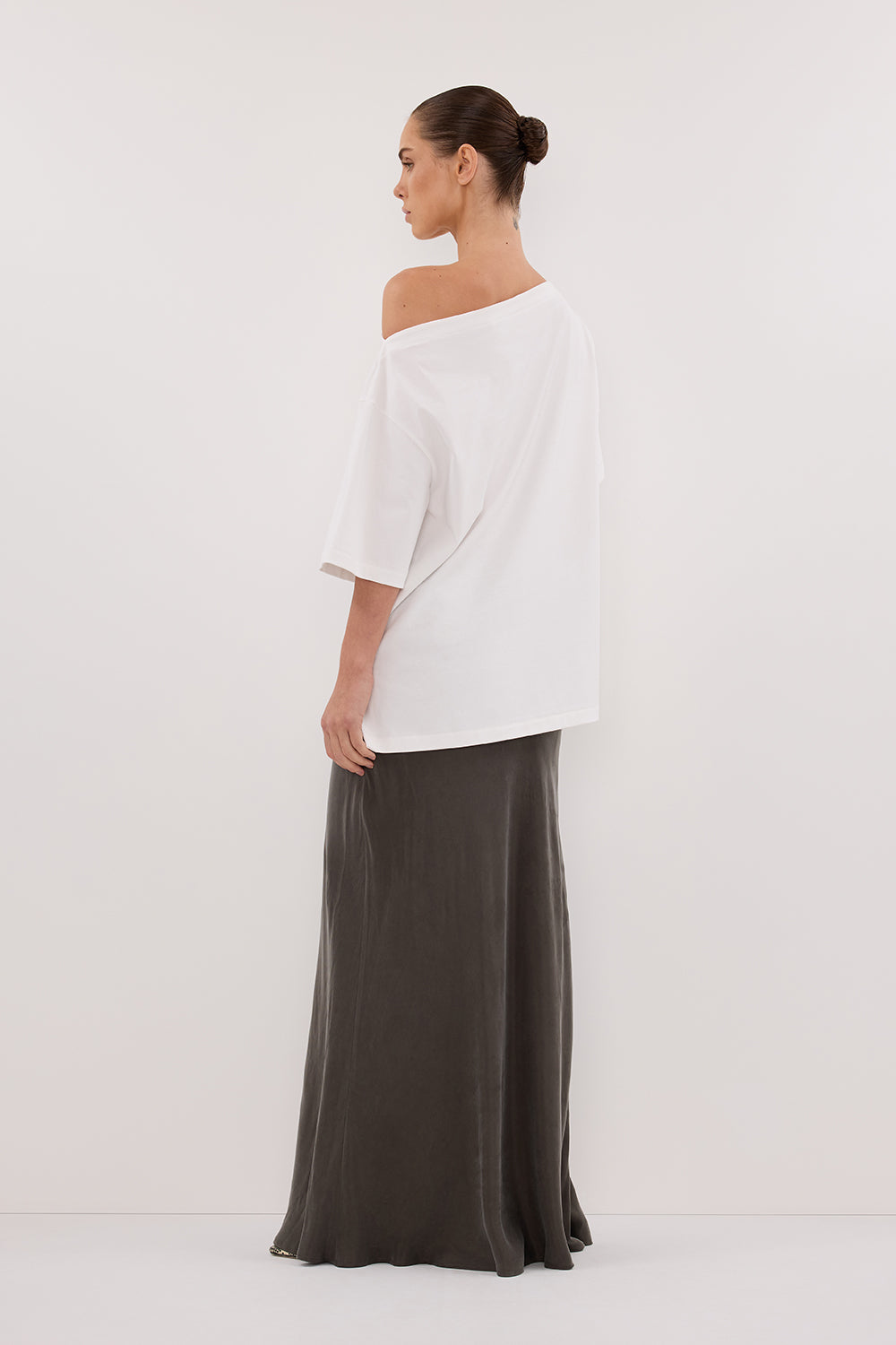 ADDISON PETROL BIAS CUPRO MAXI SKIRT