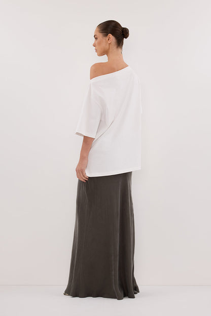 ADDISON PETROL BIAS CUPRO MAXI SKIRT
