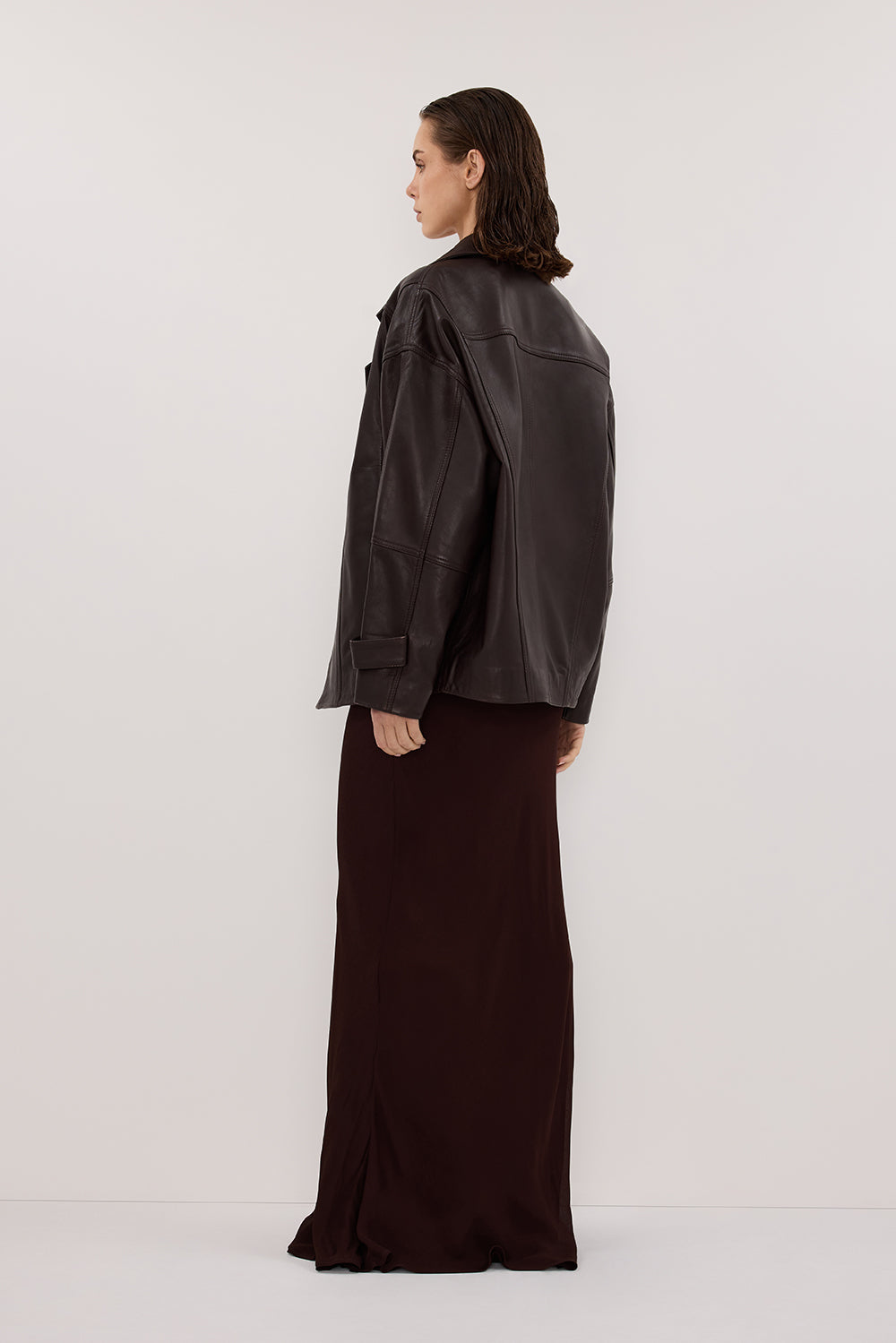 CARLY DARK CHOC MIDI SKIRT