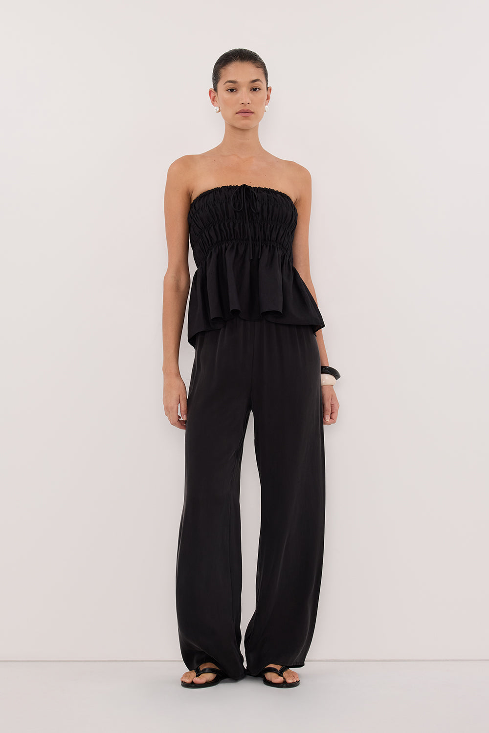 MAIA BLACK LINEN MINI SKIRT