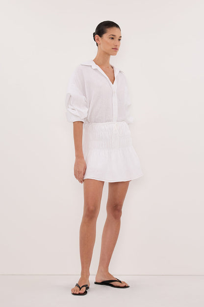 MAIA WHITE LINEN MINI SKIRT