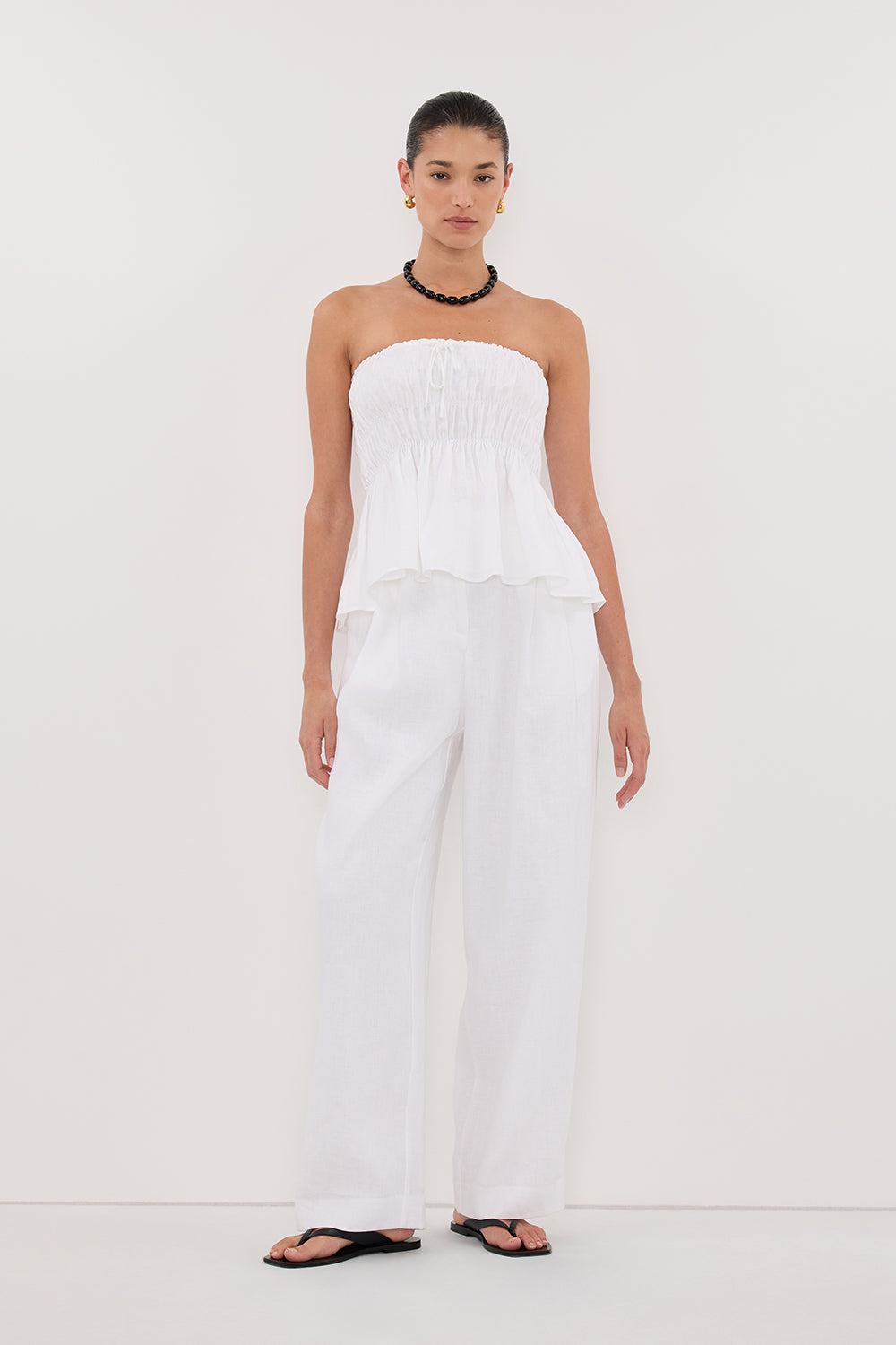 MAIA WHITE LINEN MINI SKIRT