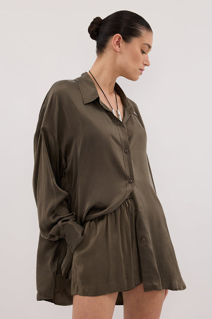 ISLA OLIVE SILK SHORT