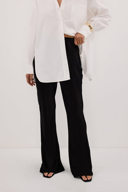 NIKKI BLACK SATIN BIAS PANT