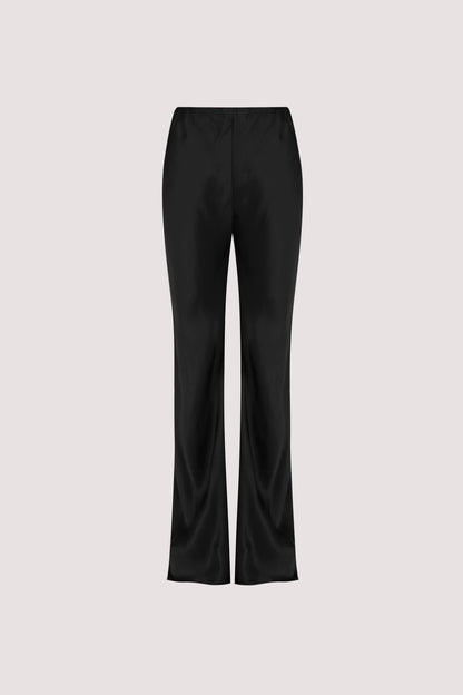 NIKKI BLACK SATIN BIAS PANT