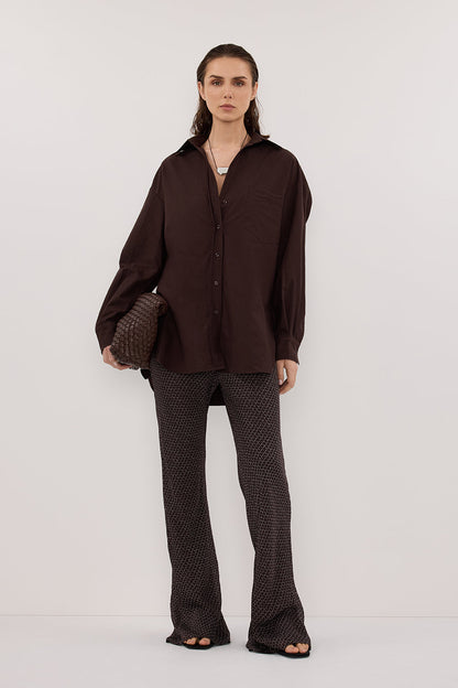 TIA CHOC MICRO CHECK BIAS PANT