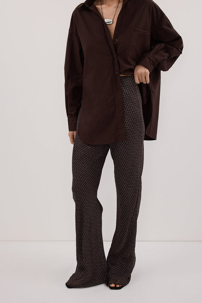 TIA CHOC MICRO CHECK BIAS PANT