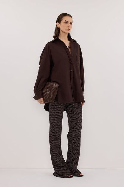 TIA CHOC MICRO CHECK BIAS PANT