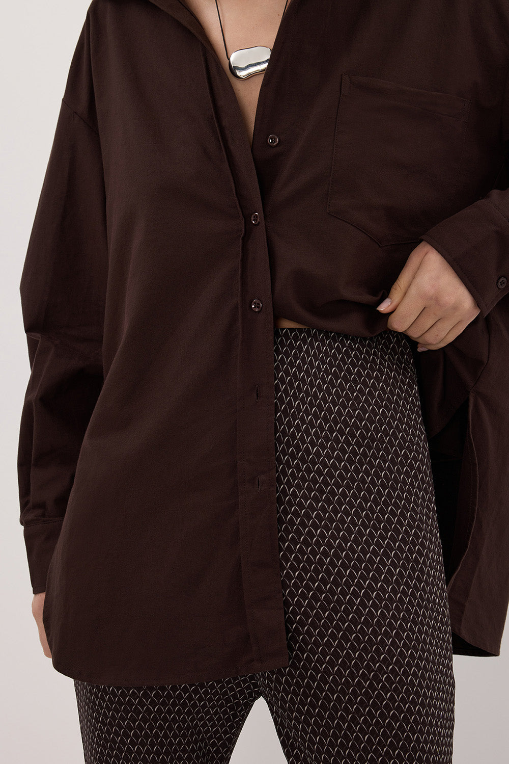 TIA CHOC MICRO CHECK BIAS PANT