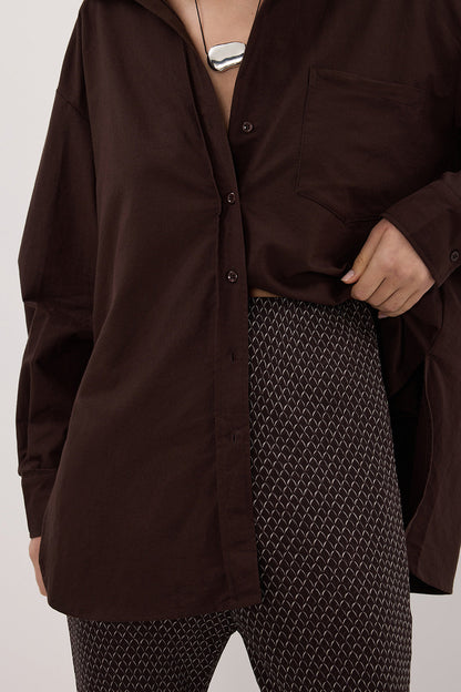 TIA CHOC MICRO CHECK BIAS PANT