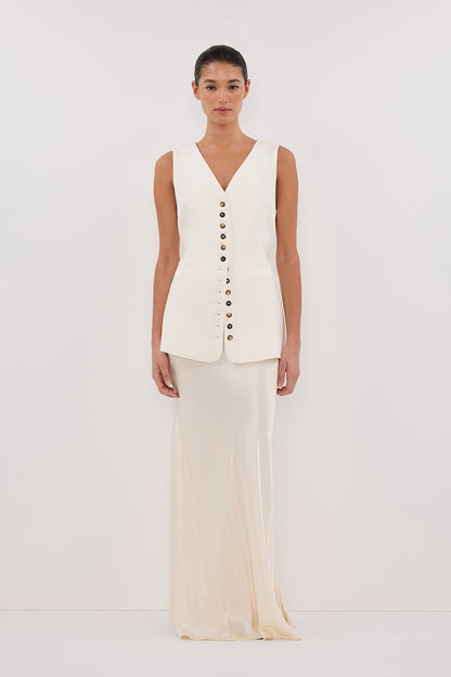 DEMI CREAM LONGLINE VEST