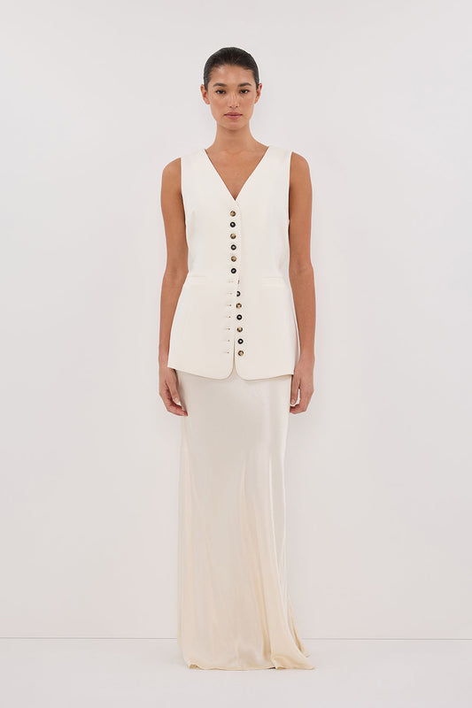DEMI CREAM LONGLINE VEST