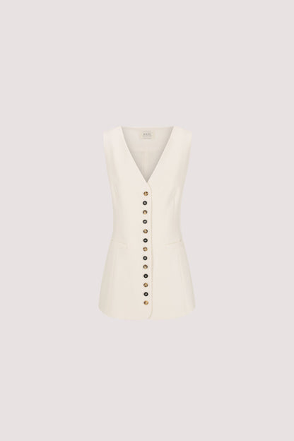 DEMI CREAM LONGLINE VEST