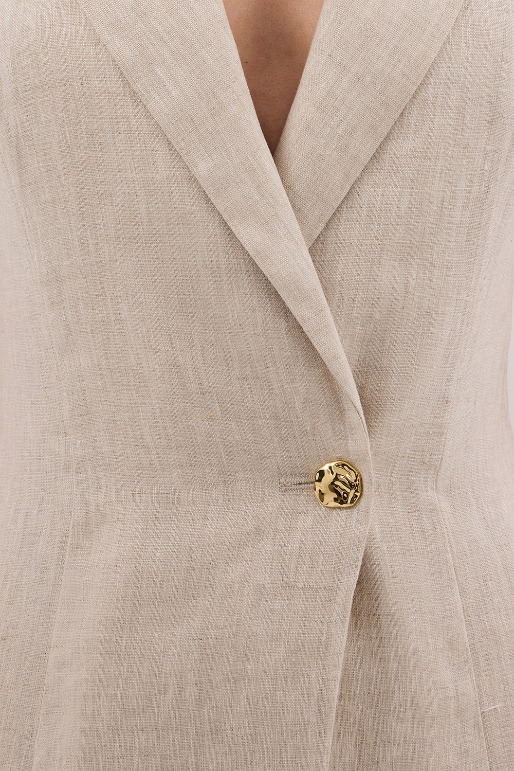 CORA NATURAL MIDI LINEN DRESS