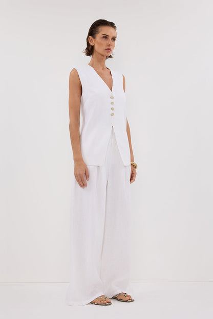 KNOX WHITE LINEN VEST