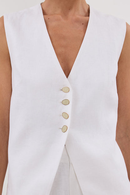 KNOX WHITE LINEN VEST