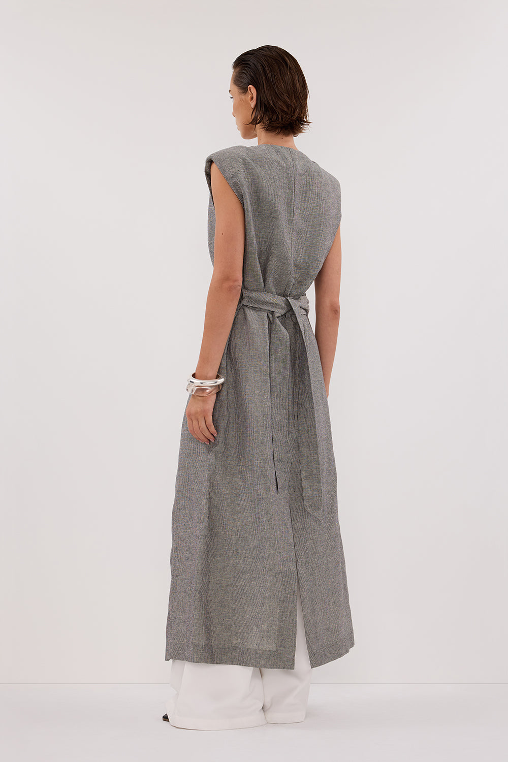 ELIAS CHARCOAL LONGLINE VEST