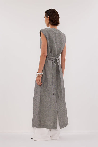 ELIAS CHARCOAL LONGLINE VEST