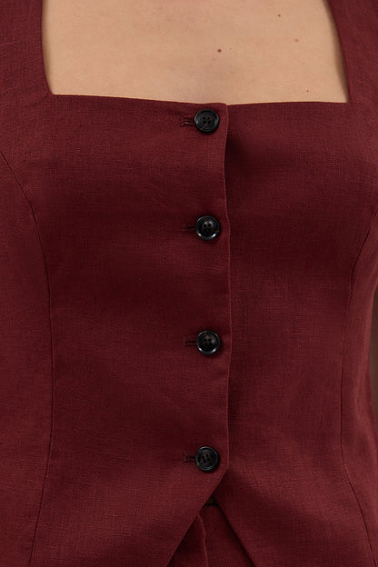 FRAN SAHARA LINEN VEST