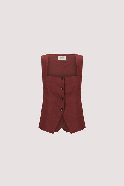 FRAN SAHARA LINEN VEST