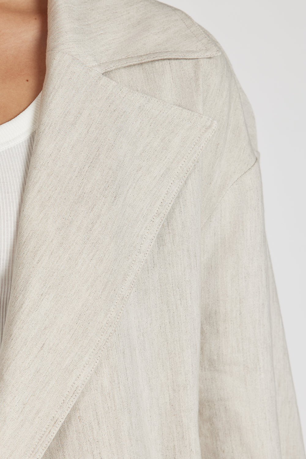 JOSEPHINA NATURAL LINEN BLEND TRENCH COAT