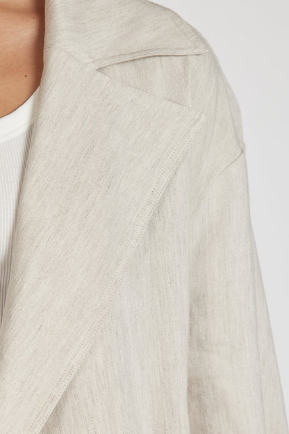 JOSEPHINA NATURAL LINEN BLEND TRENCH COAT