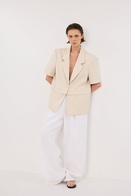 RITA SAND SHORT SLEEVE BLAZER