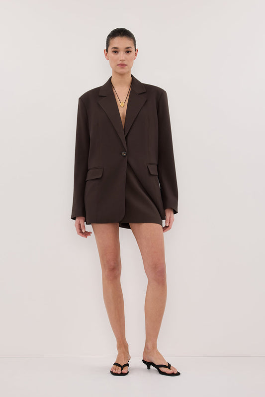 EDEN BITTER CHOC OVERSIZED BOXY BLAZER