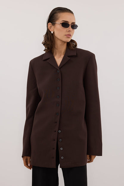 RYKER DARK CHOC OVERSIZED BLAZER